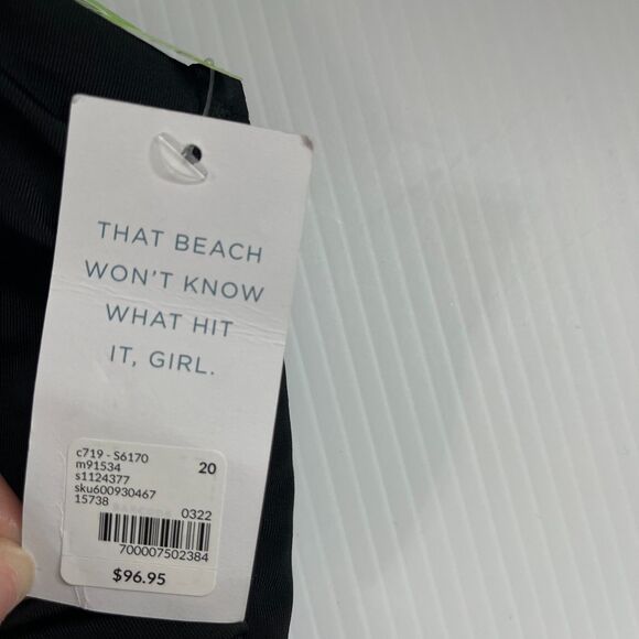 Swim by Cacique Black Swimsuit One Piece Cut out Swim Suit One Shoulder 20 NWT - Picture 4 of 11